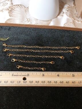 🌸5/$25 Necklace Extenders Goldtone Lot Of 5 2-6"